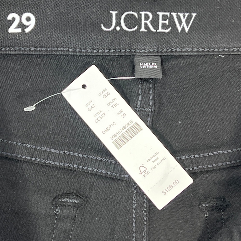 J. Crew '03 Kick Out Mid-Rise Crop Flare Jeans 29" Black Minimalist Stretchy NEW - Picture 3 of 9